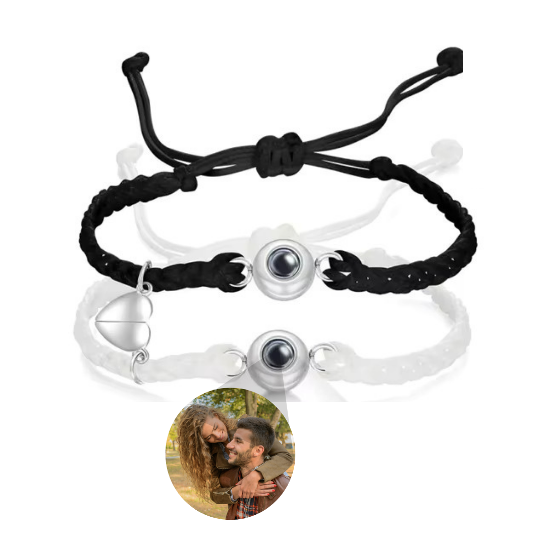 PULSEIRAS ROMEO & JULIET - c/coração magnético (2uni)