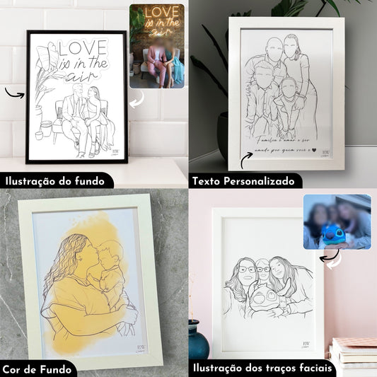Ilustração Personalizada - COM MOLDURA