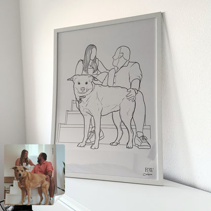 Ilustração Personalizada - COM MOLDURA