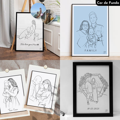 Ilustração Personalizada - COM MOLDURA